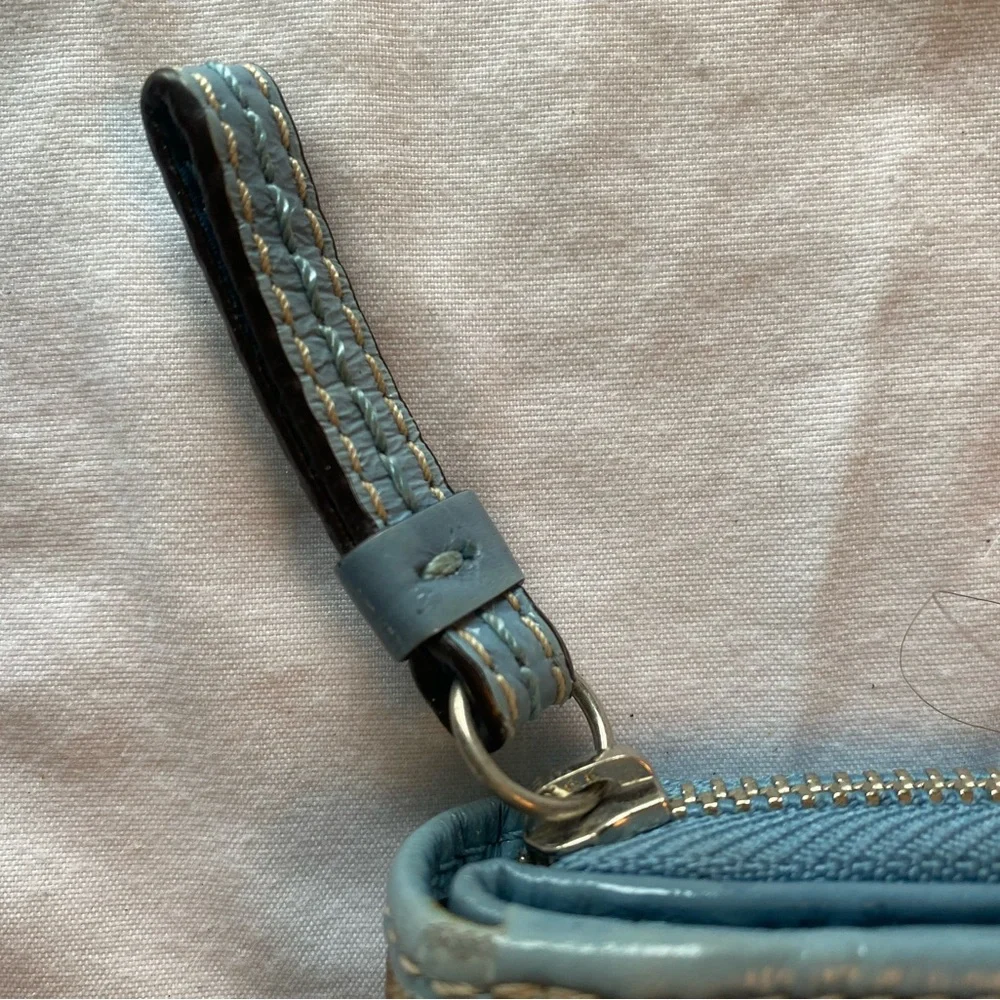 Coach Signature C Brown & Blue Canvas Bag AND Wallet - Picture 7 of 16